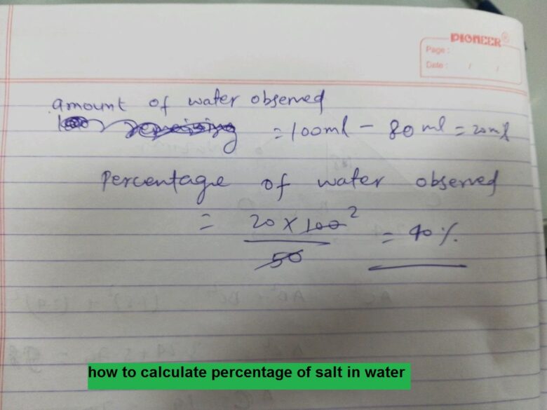 how to calculate percentage of salt in water