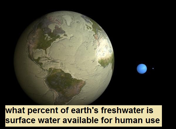 what percent of earth's freshwater is surface water available for human use