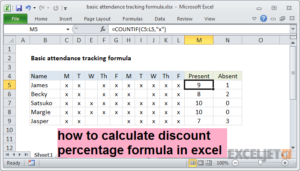 how to calculate discount percentage formula in excel