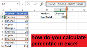 how do you calculate percentile in excel