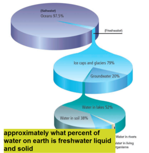 approximately what percent of water on earth is freshwater liquid and solid