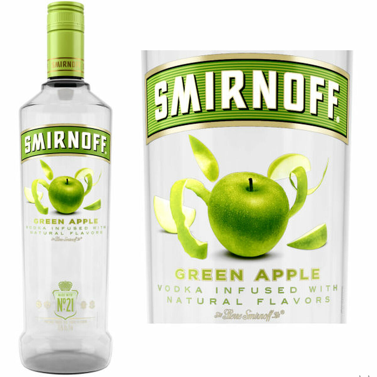 how much alcohol is in smirnoff green apple vodka