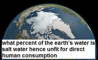 what percent of the earth's water is salt water hence unfit for direct human consumption