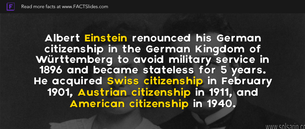 when did einstein renounce german citizenship?