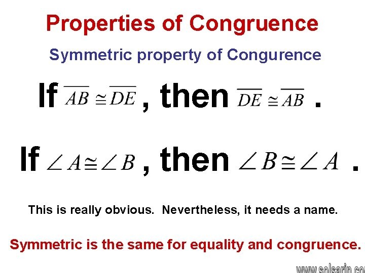 symmetric property of congruence