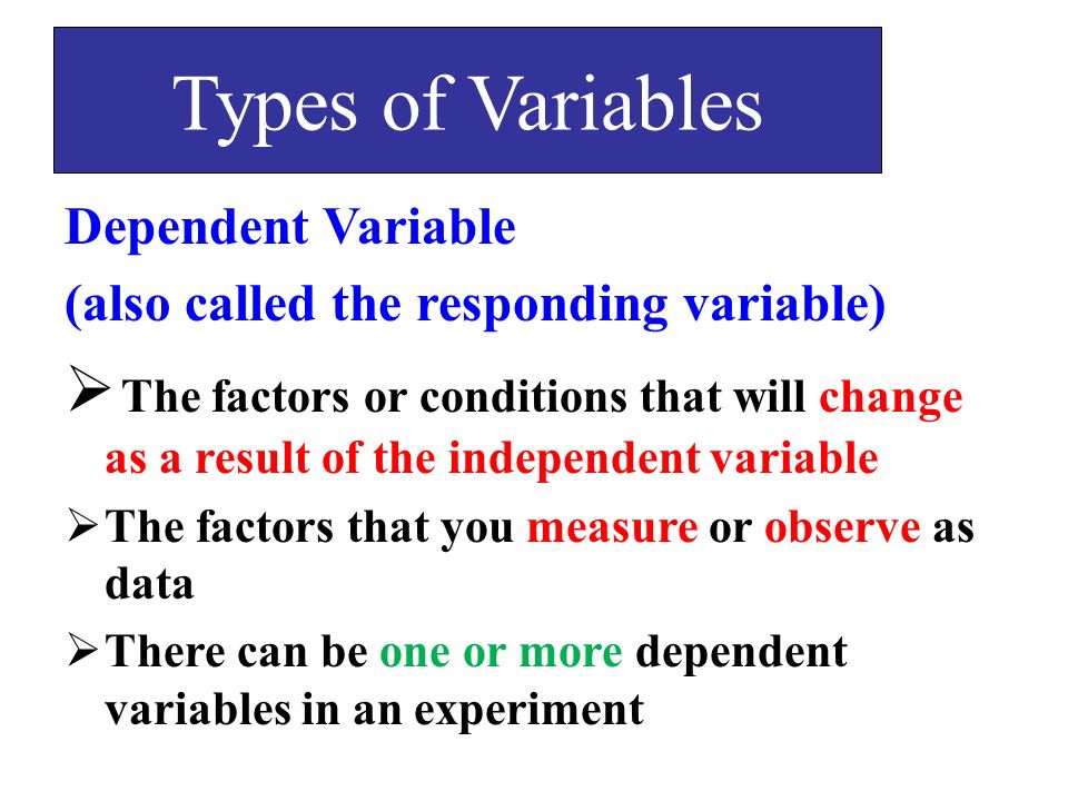 in an experiment which variable do you change