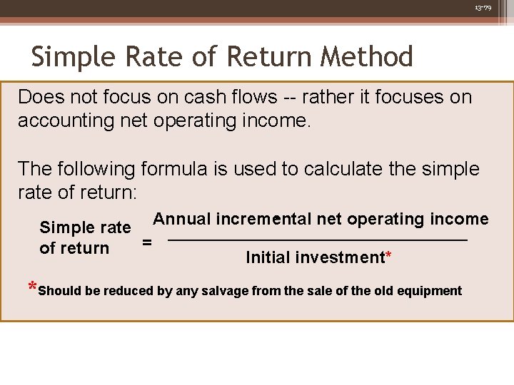 incremental net operating income