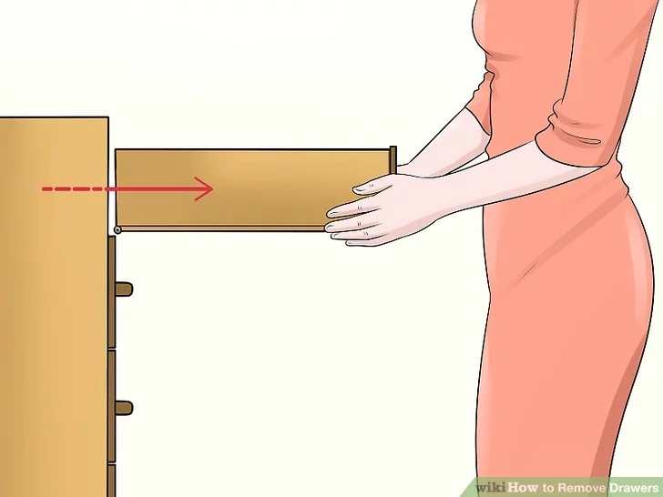 how to remove drawers from broyhill dresser