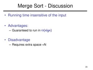 merge sort advantages and disadvantages
