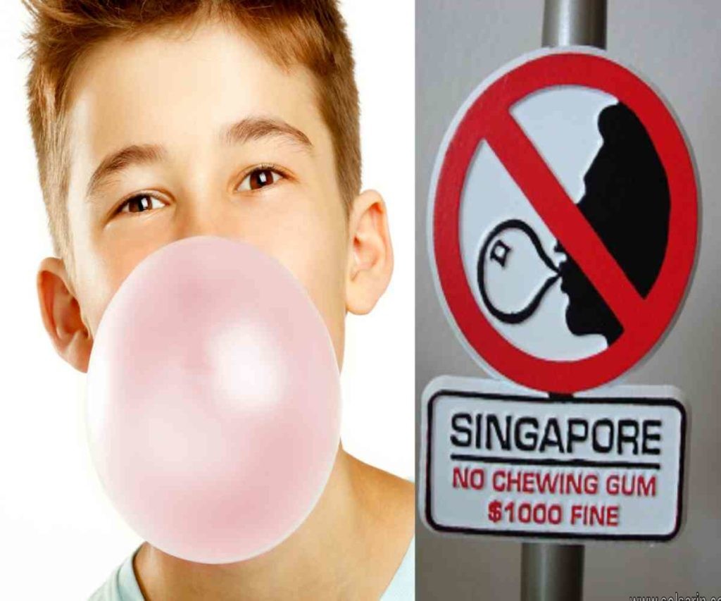 in which country is it illegal to chew gum?