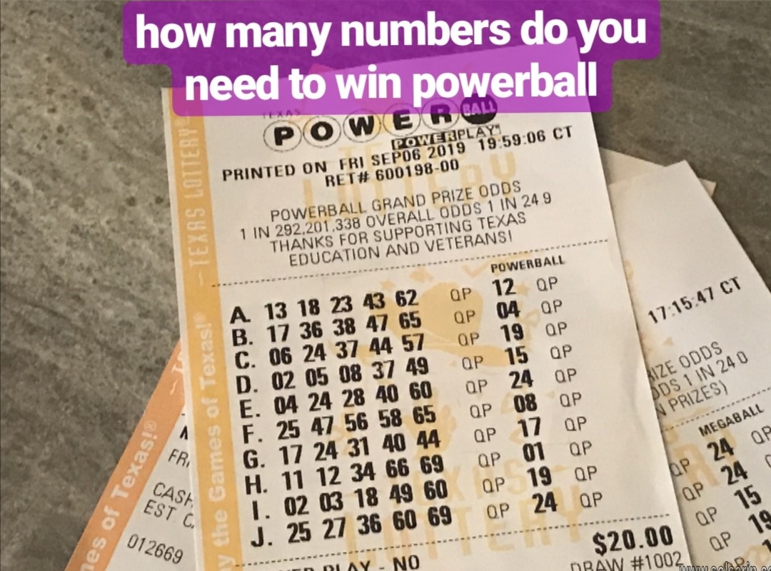 how many numbers do you need to win powerball