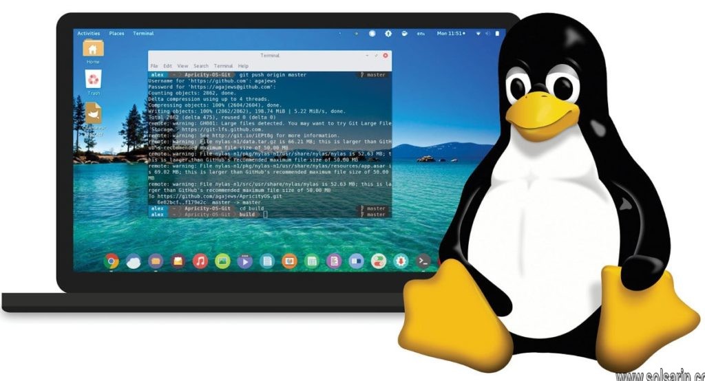 operating system with penguin logo