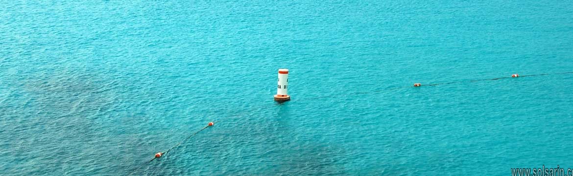 you see a white buoy with a blue band