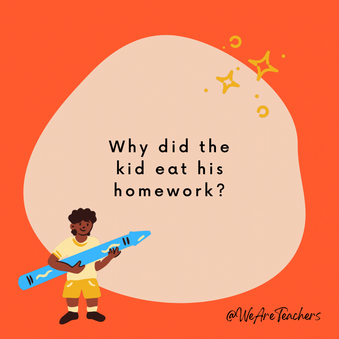 why did the student eat his homework