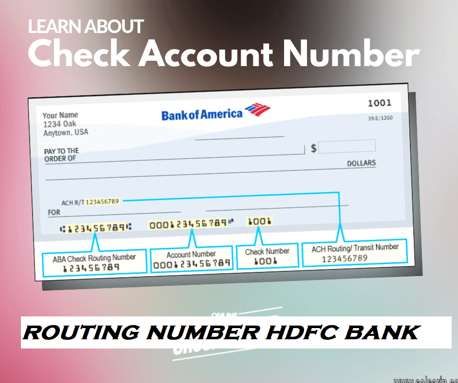 routing number hdfc bank