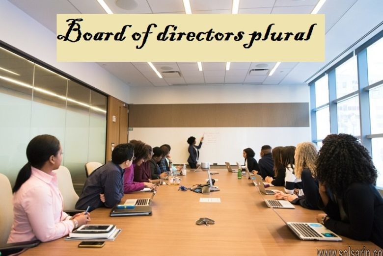 Board of directors plural
