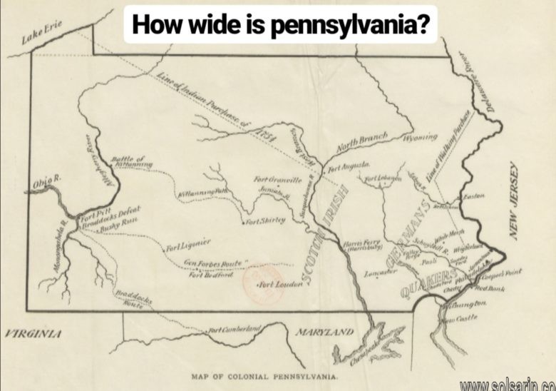 how wide is pennsylvania
