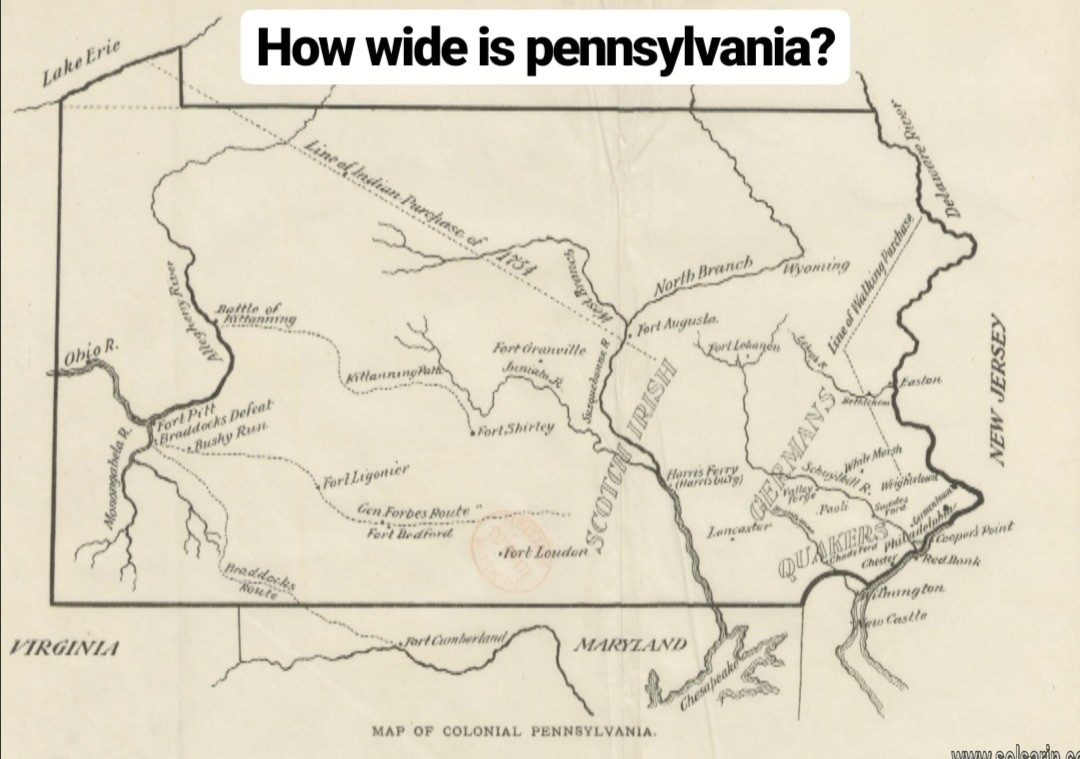 how wide is pennsylvania