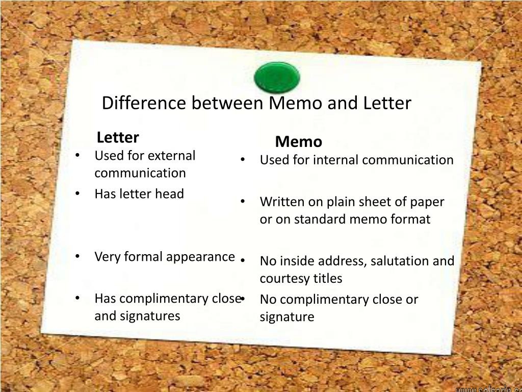 difference between letter and memo