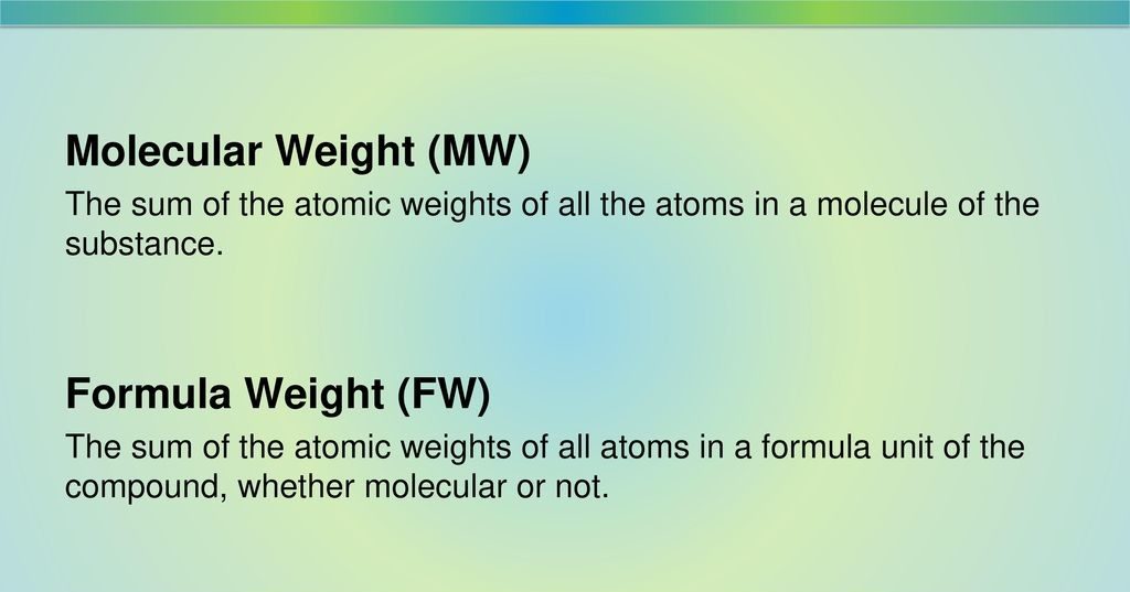 formula weight vs molecular weight