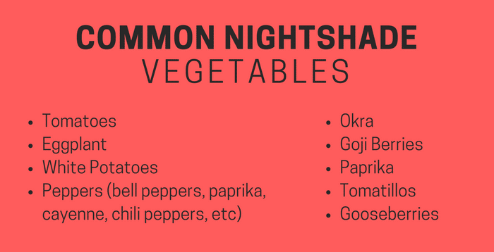nightshade vegetables list