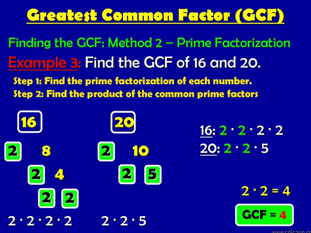 prime factorization of 16