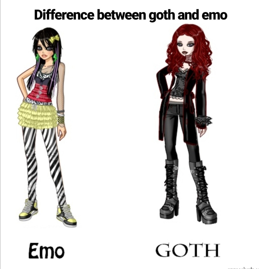 difference between goth and emo