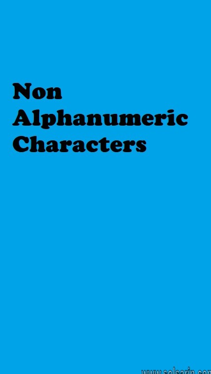Non Alphanumeric Characters