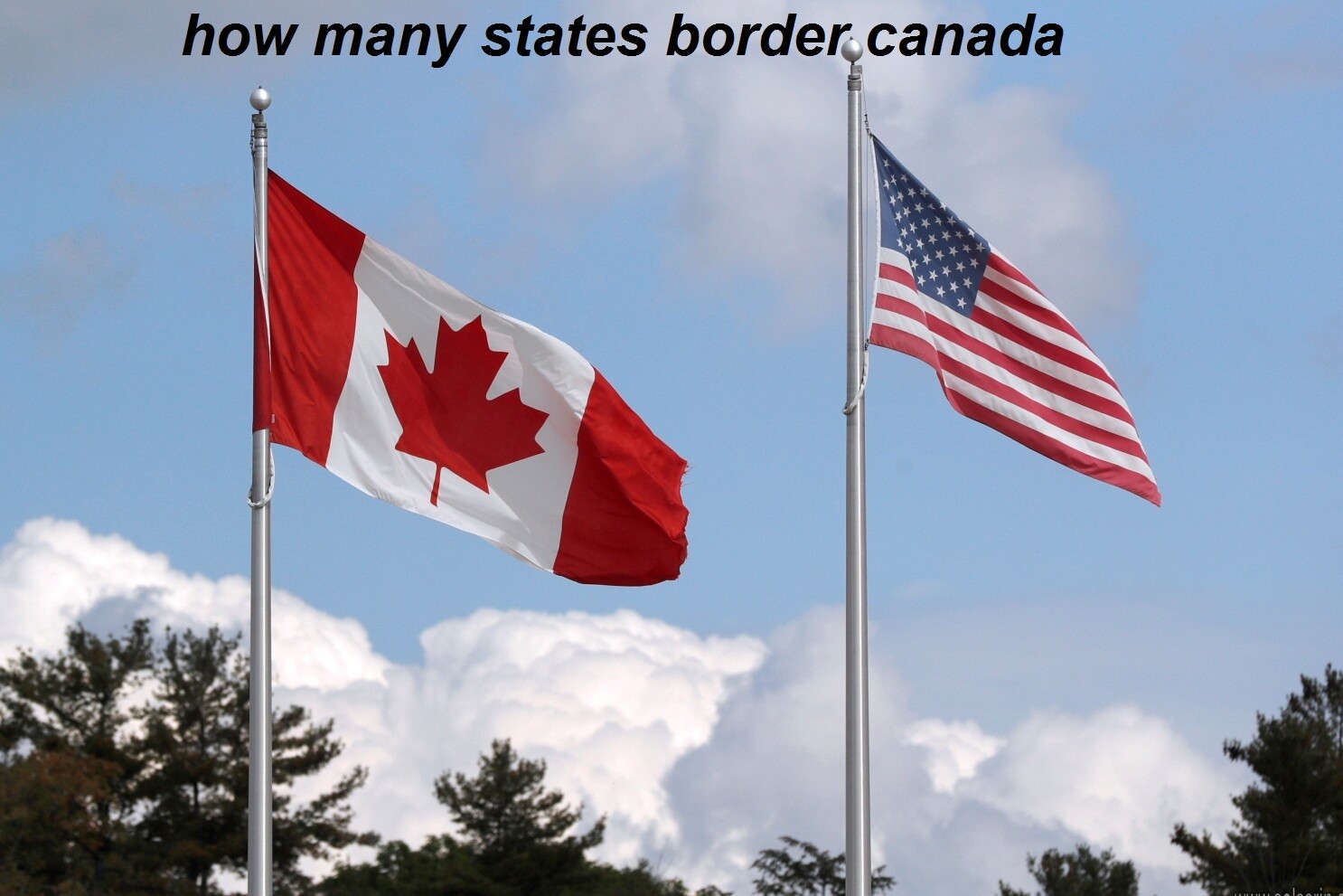 how many states border canada