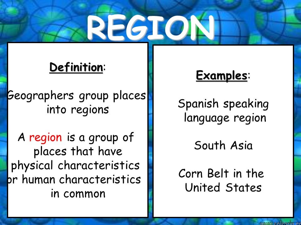 places and regions definition