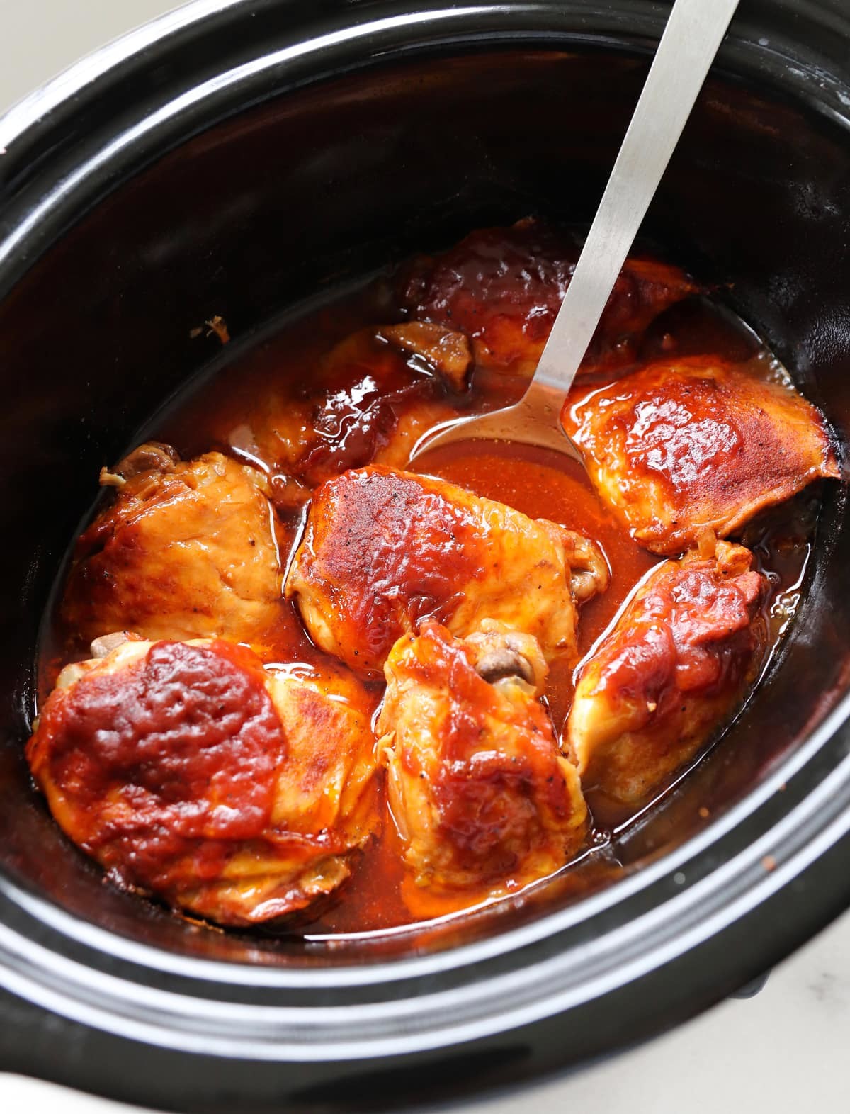slow cooker bbq chicken thighs