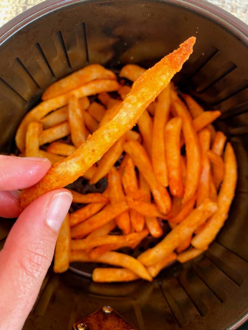 frozen french fries in an air fryer