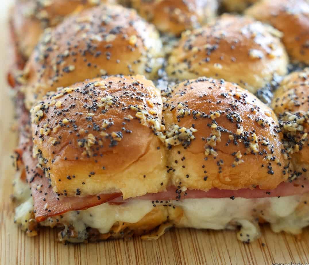 ham and cheese sliders with poppy seeds