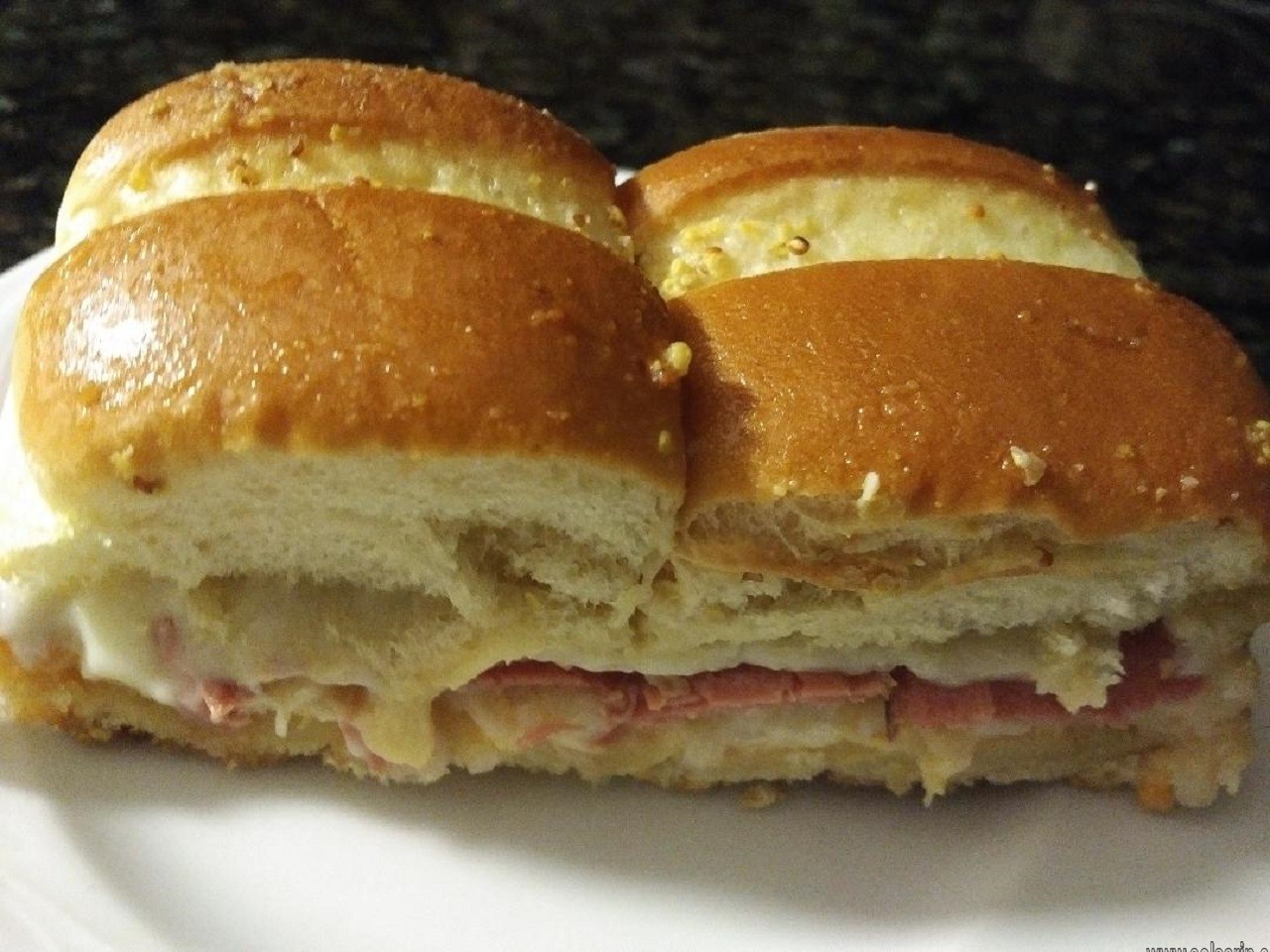 ham sandwich on hawaiian rolls