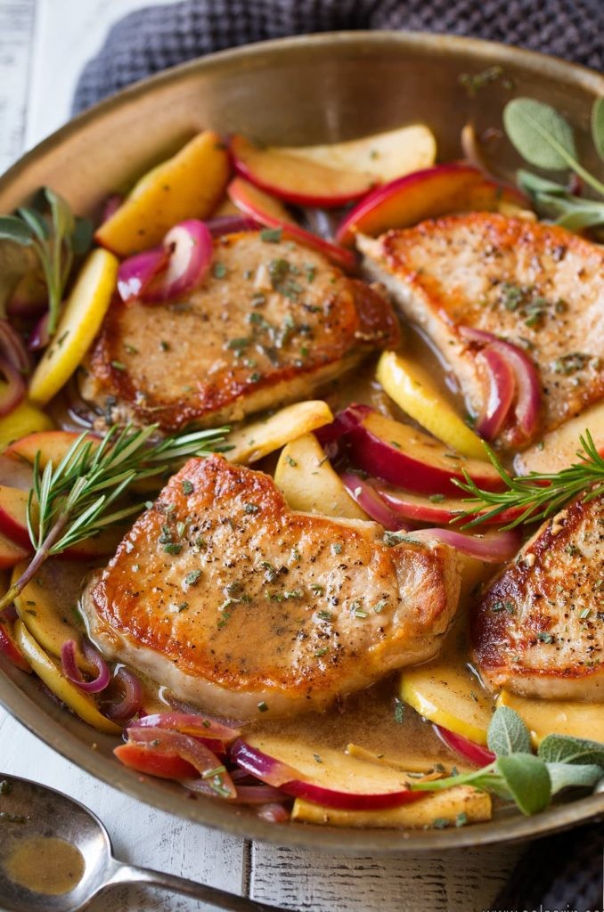 porkchops with apples and onions