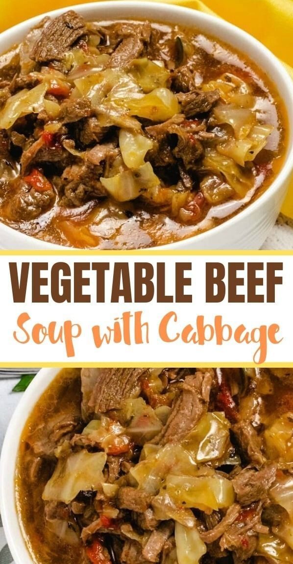 vegetable beef soup with cabbage