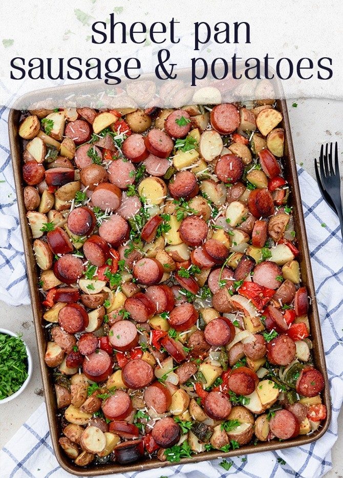 sheet pan sausage and potatoes