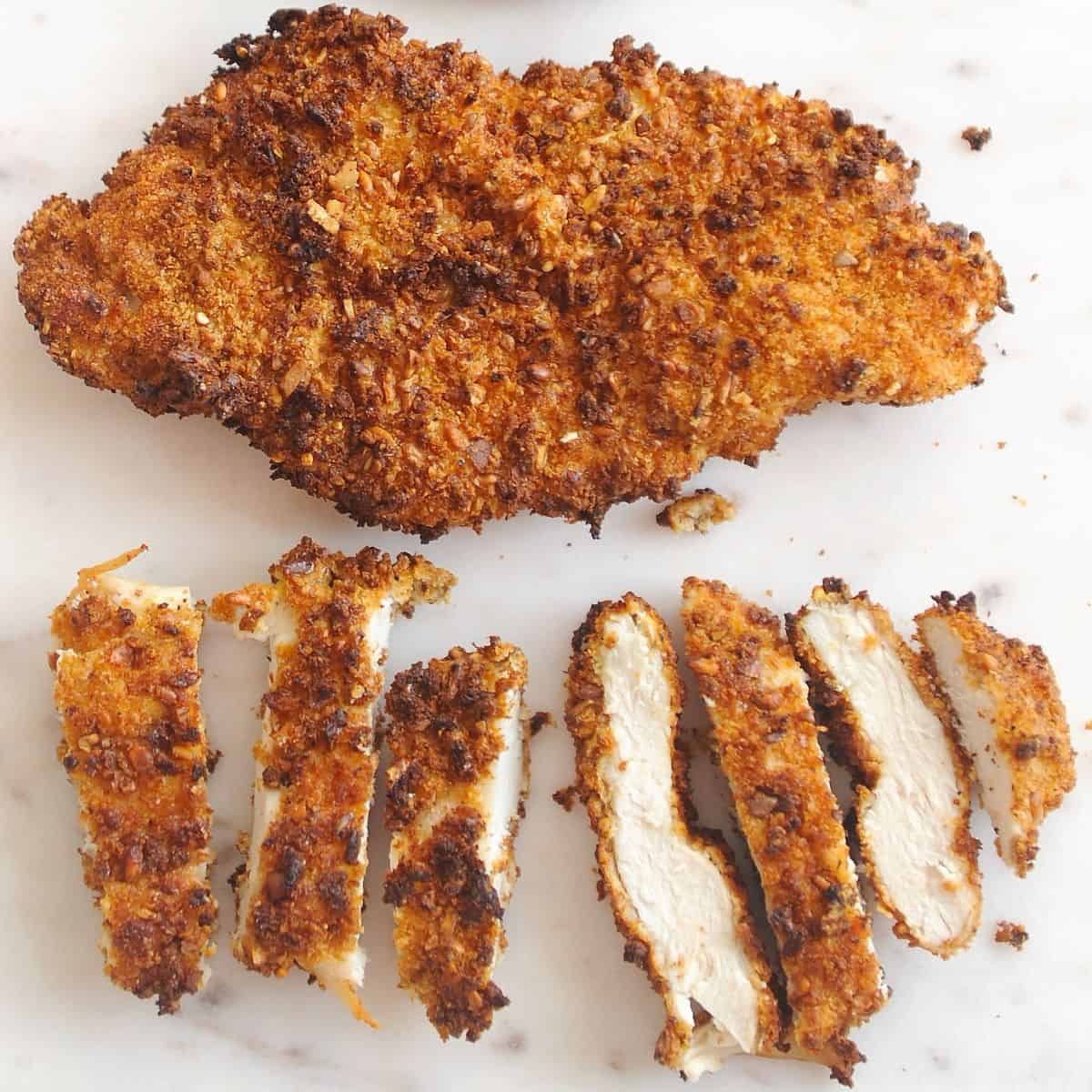 breaded chicken breast in air free