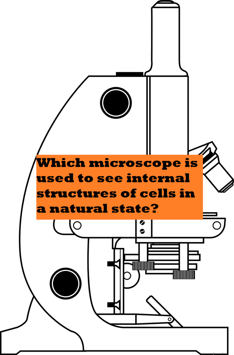 Which microscope is used to see internal structures of cells in a natural state?