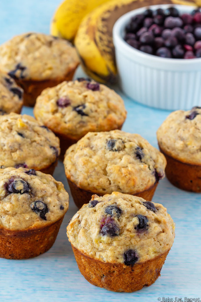 oatmeal banana blueberry muffins