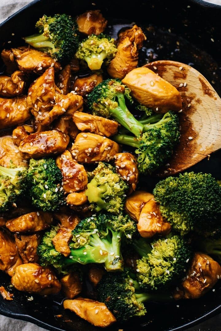 stir fried chicken and broccoli