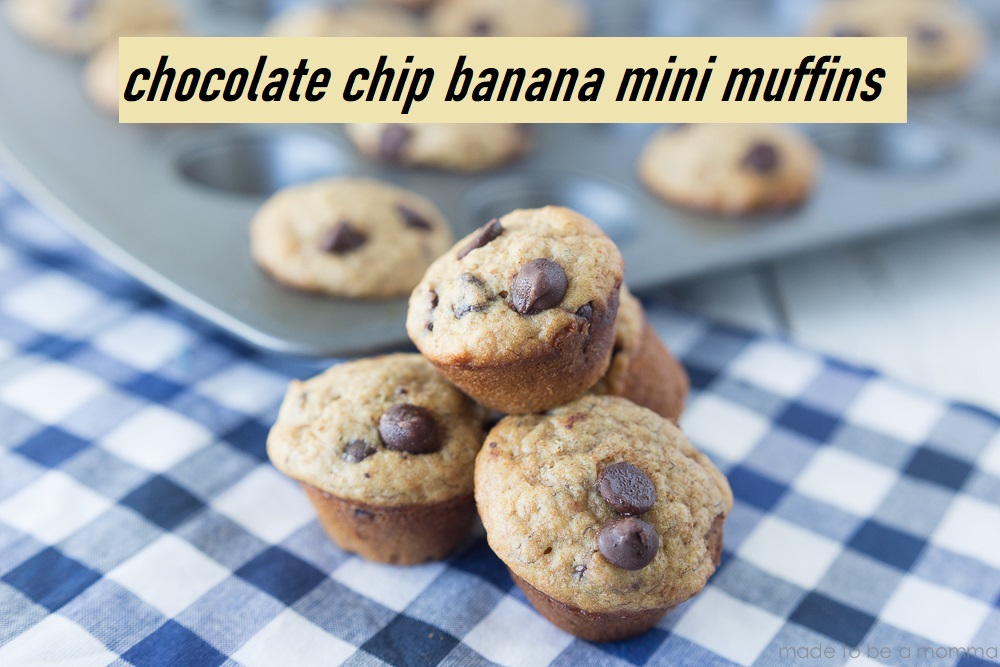 chocolate chip banana mini muffins